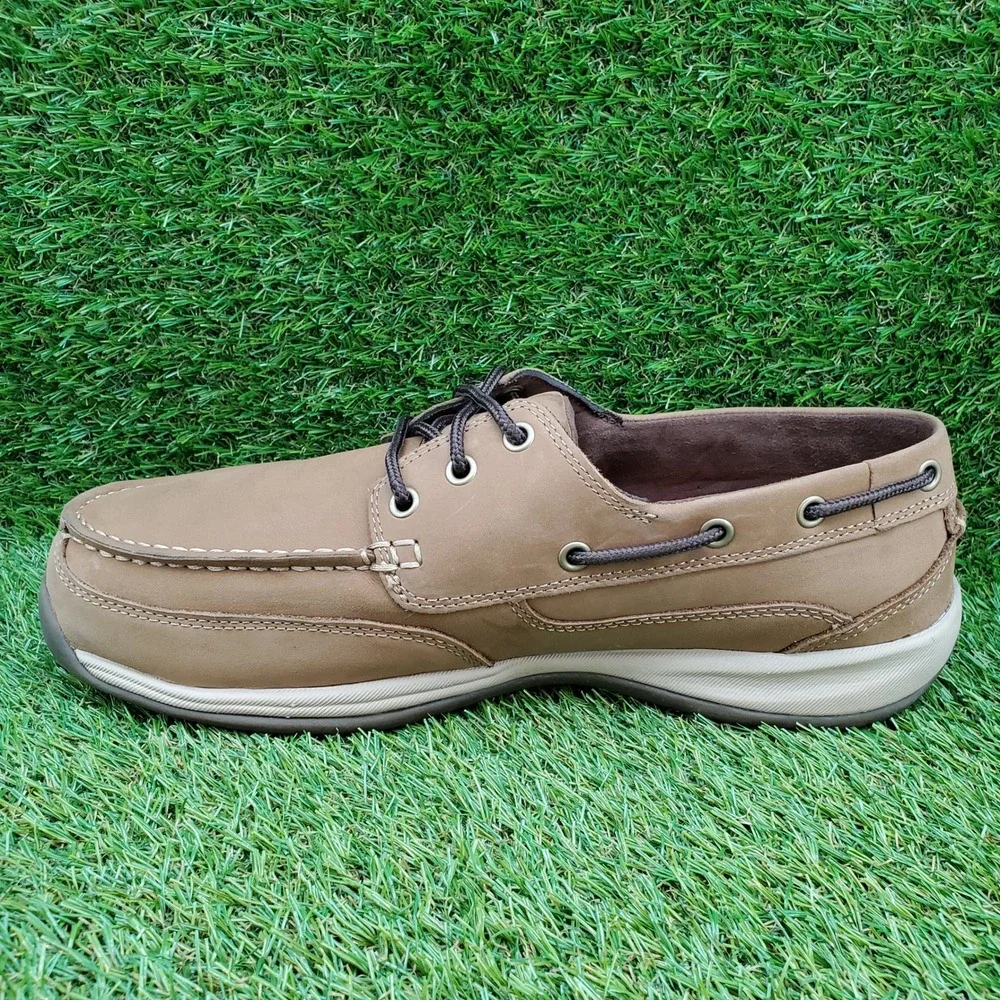 Rockport Works‎ Sailing Club 10.5 WIDE Men's Steel Toe Work Boat Shoes Brown